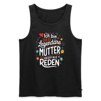 Legendary Mother's Heart & Love Saying - Men's Premium Organic Tank Top - black - Front - AI Model Male 178 light (178cm)