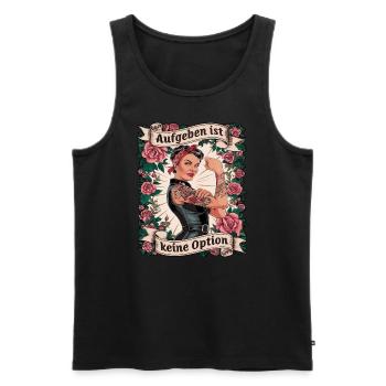 Giving up is not an option - birthday, Mother's Day, - Men's Premium Organic Tank Top - black - Front - Michal (187cm)