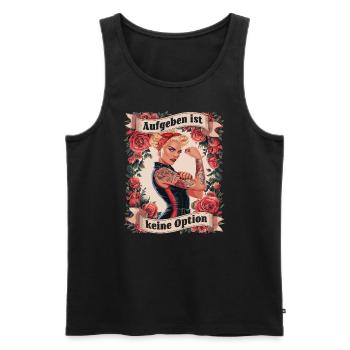 Giving up is not an option - birthday, Mother's Day, - Men's Premium Organic Tank Top - black - Front - AI Model Male 178 light (178cm)