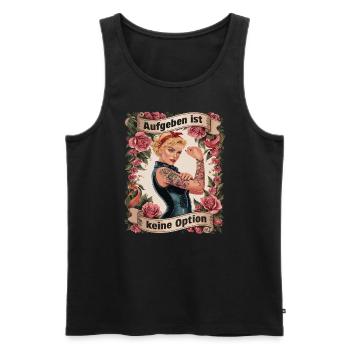Giving up is not an option - birthday, Mother's Day, - Men's Premium Organic Tank Top - black - Front - AI Model Male 178 light (178cm)