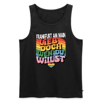 Francfort-sur-le-Main : L’amour mais qui vous voulez - LGBTQ - Débardeur bio Premium Homme - noir - Devant - Michal (187cm)