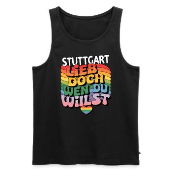 Stuttgart : Aimez qui vous voulez - LGBTQ - Débardeur bio Premium Homme - noir - Devant - Michal (187cm)