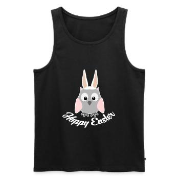 Frohe Ostern Eule Uhu - Männer Premium Bio Tank Top - Schwarz - Vorne - AI Model Male 178 light (178cm)