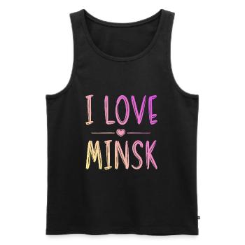 I Love Minsk - Männer Premium Bio Tank Top - Schwarz - Vorne - Michal (187cm)