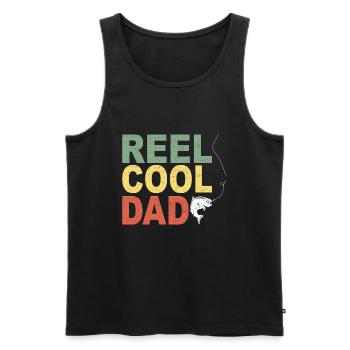 Fischen Dad Geschenkidee - Männer Premium Bio Tank Top - Schwarz - Vorne - AI Model Male 178 light (178cm)