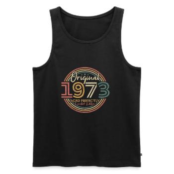 Original 1973 Vintage Birthday Gift 1973 - Men's Premium Organic Tank Top - black - Front - Michal (187cm)