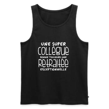 Une super collègue - retraitée exceptionnelle - Débardeur bio Premium Homme - noir - Devant - Michal (187cm)