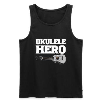 Lustiger Ukelele -Liebhaber Ukelele -Spieler - Männer Premium Bio Tank Top - Schwarz - Vorne - Michal (187cm)