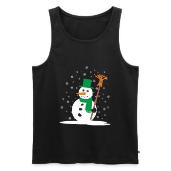 Weihnachts-Schneemann - Männer Premium Bio Tank Top - Schwarz - Vorne - Michal (187cm)