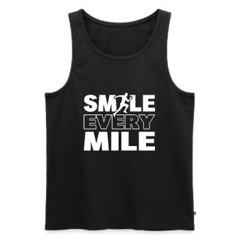 Smile Every Mile Marathon - Männer Premium Bio Tank Top - Schwarz - Vorne - AI Model Male 178 light (178cm)