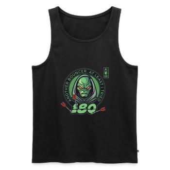 Darts 180 Bouncer Green Player Dart Team - Men's Premium Organic Tank Top - black - Front - Michal (187cm)