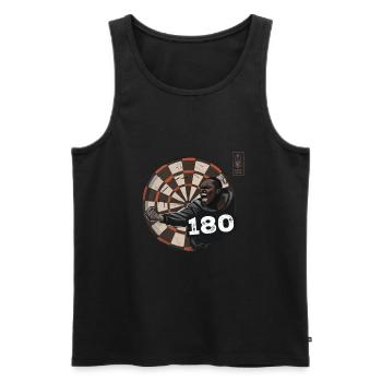 Darts 180 Brauner Game Champ Dart - Dart Team - Männer Premium Bio Tank Top - Schwarz - Vorne - Michal (187cm)