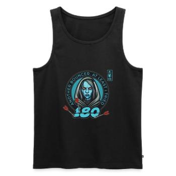 Darts 180 Bouncer Blue Player Dart Team - Men's Premium Organic Tank Top - black - Front - Michal (187cm)