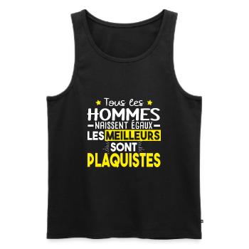 Plaquiste Métier Cadeau Humour - Débardeur bio Premium Homme - noir - Devant - Michal (187cm)