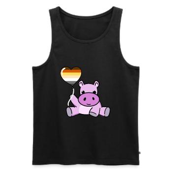 Hippo Balloon Gay Bear Pride - Débardeur bio Premium Homme - noir - Devant - Michal (187cm)