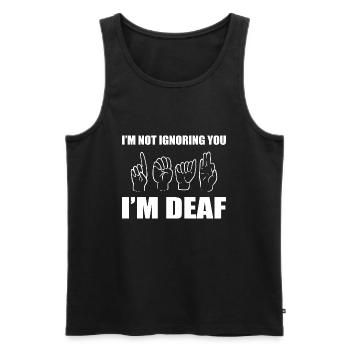 I'm Not Ignoring You I'm Deaf Gebärdensprache - Männer Premium Bio Tank Top - Schwarz - Vorne - AI Model Male 178 light (178cm)