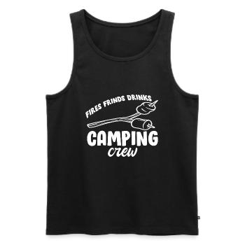 Camping campfire saying - Men's Premium Organic Tank Top - black - Front - AI Model Male 178 light (178cm)
