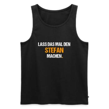 Stefan Spruch Lustig Vorname Name - Männer Premium Bio Tank Top - Schwarz - Vorne - Michal (187cm)