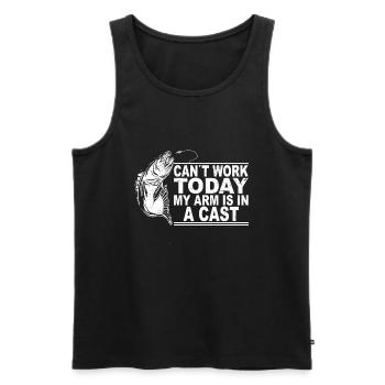 Fischen Dad Geschenkidee - Männer Premium Bio Tank Top - Schwarz - Vorne - AI Model Male 178 light (178cm)