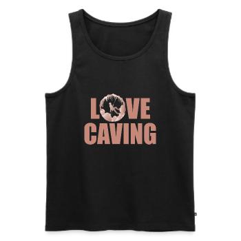 Love Caving - Speleology Potholing Caver - Men's Premium Organic Tank Top - black - Front - AI Model Male 178 light (178cm)