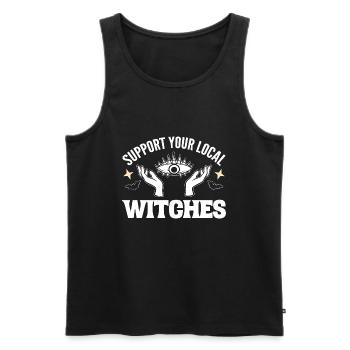 Support Your Local Witches Tarotkartenleser - Männer Premium Bio Tank Top - Schwarz - Vorne - AI Model Male 178 light (178cm)