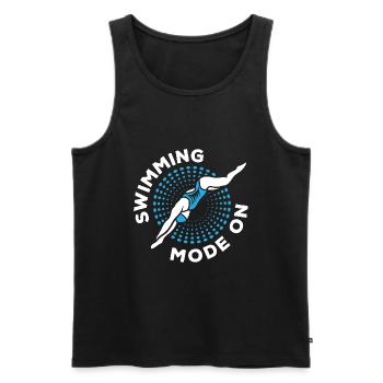 Schwimmer Schwimmen 50 Meter Bahn - Männer Premium Bio Tank Top - Schwarz - Vorne - AI Model Male 178 light (178cm)