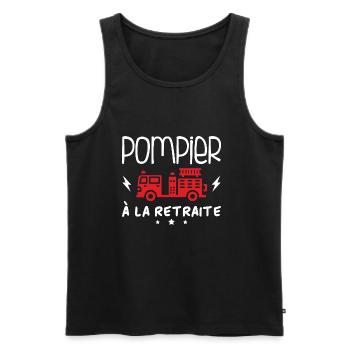 Pompier À La Retraite - Débardeur bio Premium Homme - noir - Devant - Michal (187cm)