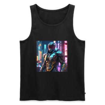 KRIEGER DER DUNKLEN SEITE - Männer Premium Bio Tank Top - Schwarz - Vorne - AI Model Male 178 light (178cm)