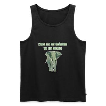 Elefant Karma Tier Lustiger Spruch Slogan Geschenk - Männer Premium Bio Tank Top - Schwarz - Vorne - Michal (187cm)