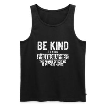 Fotografie Fotograf - Männer Premium Bio Tank Top - Schwarz - Vorne - Michal (187cm)