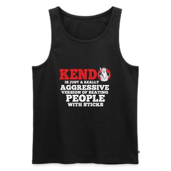 Japanischer Schwertkampf Kendo - Männer Premium Bio Tank Top - Schwarz - Vorne - Michal (187cm)