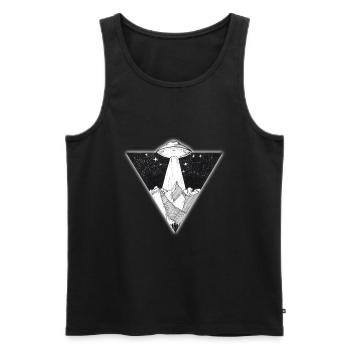 UFO - Men's Premium Organic Tank Top - black - Front - AI Model Male 178 light (178cm)