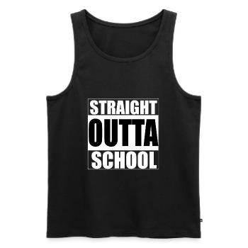 Straight outta school - Rap, Compton - Männer Premium Bio Tank Top - Schwarz - Vorne - AI Model Male 178 light (178cm)