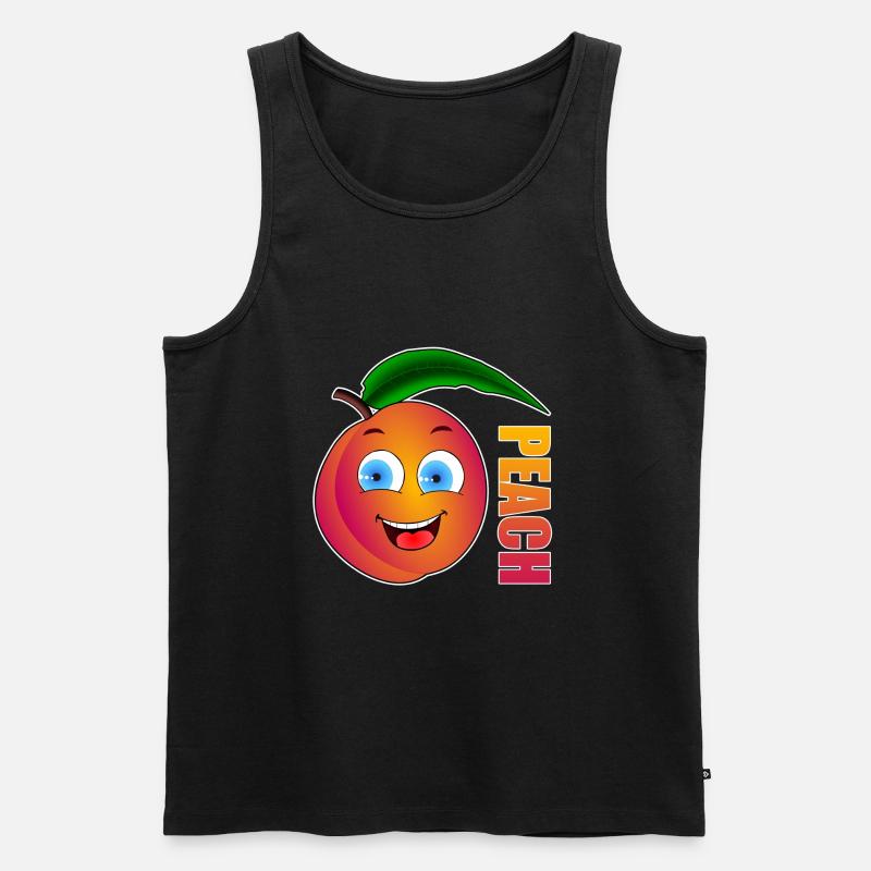 Peach Pfirsich - Männer Premium Bio Tank Top - Schwarz