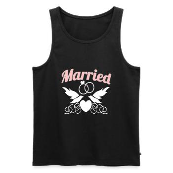 Married Hochzeit Heiraten Geschenk - Männer Premium Bio Tank Top - Schwarz - Vorne - Michal (187cm)