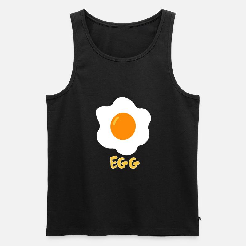 Fried egg eating egg - Men's Premium Organic Tank Top - black