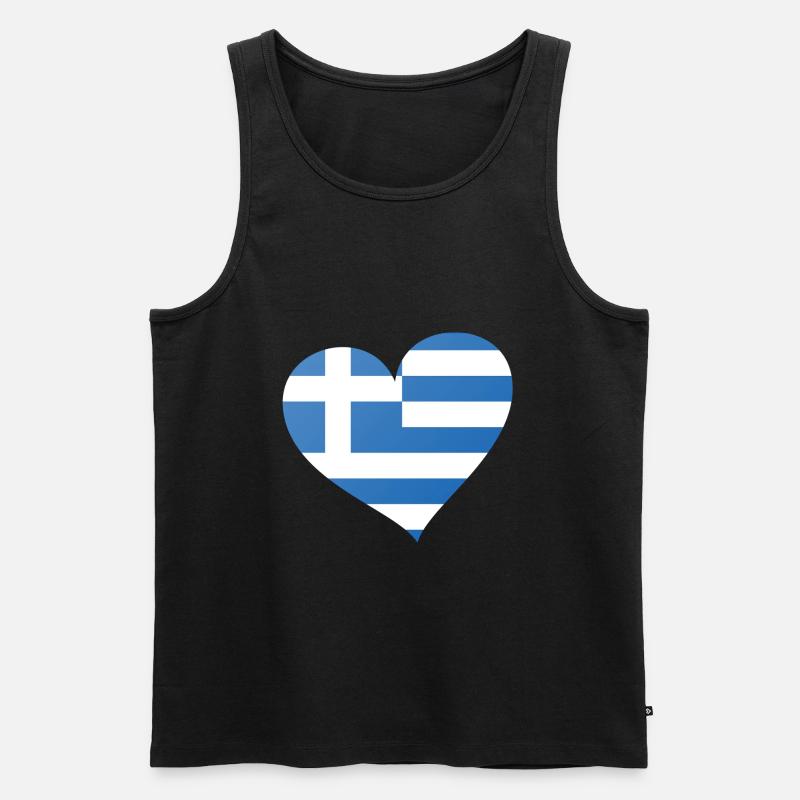 Griechenland - Männer Premium Bio Tank Top - Schwarz