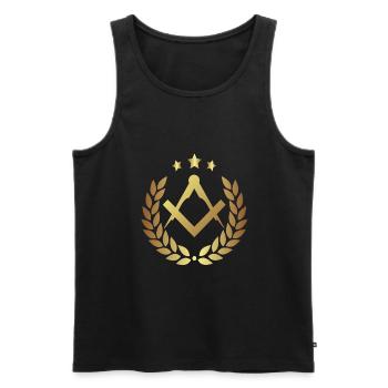 Illuminati Freemason Stonemasons Free mason - Men's Premium Organic Tank Top - black - Front - AI Model Male 178 light (178cm)