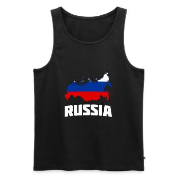 Russia Russia Map Map Country Gift - Men's Premium Organic Tank Top - black - Front - AI Model Male 178 light (178cm)