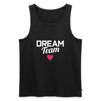 DREAM TEAM - Men's Premium Organic Tank Top - black - Front - Michal (187cm)