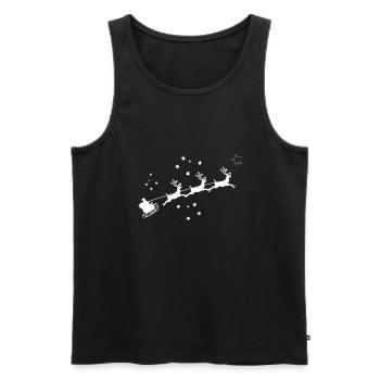Renne père noël - Débardeur bio Premium Homme - noir - Devant - Michal (187cm)