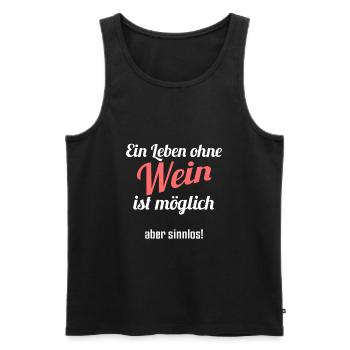 Wein Spruch - Männer Premium Bio Tank Top - Schwarz - Vorne - AI Model Male 178 light (178cm)