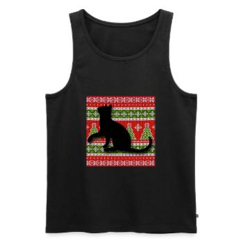 Chats de Noël Chats Chats - Débardeur bio Premium Homme - noir - Devant - AI Model Male 178 light (178cm)