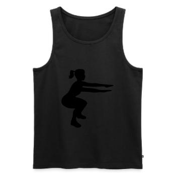 femme fitness - Débardeur bio Premium Homme - noir - Devant - Michal (187cm)