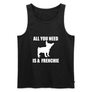 French Bulldog - Männer Premium Bio Tank Top - Schwarz - Vorne - Michal (187cm)