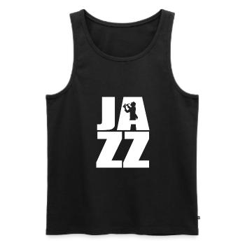 Jazz - Männer Premium Bio Tank Top - Schwarz - Vorne - AI Model Male 178 light (178cm)