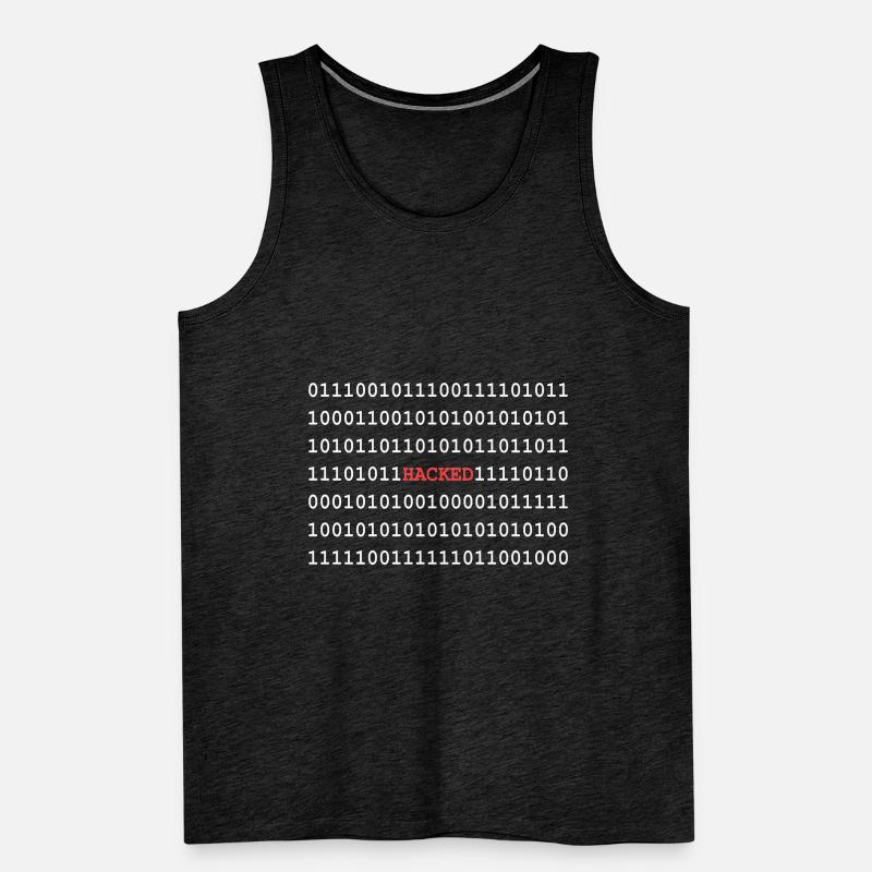 Binary code hacker Men's Premium Organic Tank Top