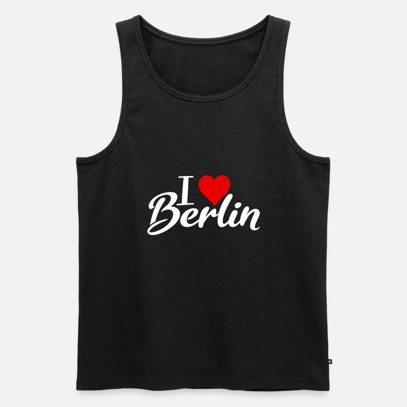 i love berlin - Männer Premium Bio Tank Top - Schwarz