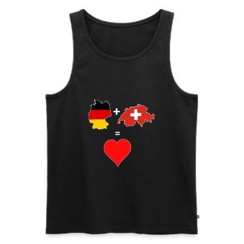 Allemagne Suisse coeur amour cadeau maison - Débardeur bio Premium Homme - noir - Devant - Michal (187cm)