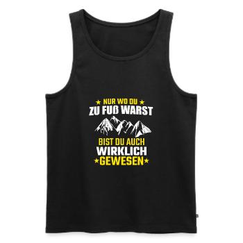 Wandern Spazieren Berge Geschenk - Männer Premium Bio Tank Top - Schwarz - Vorne - Michal (187cm)